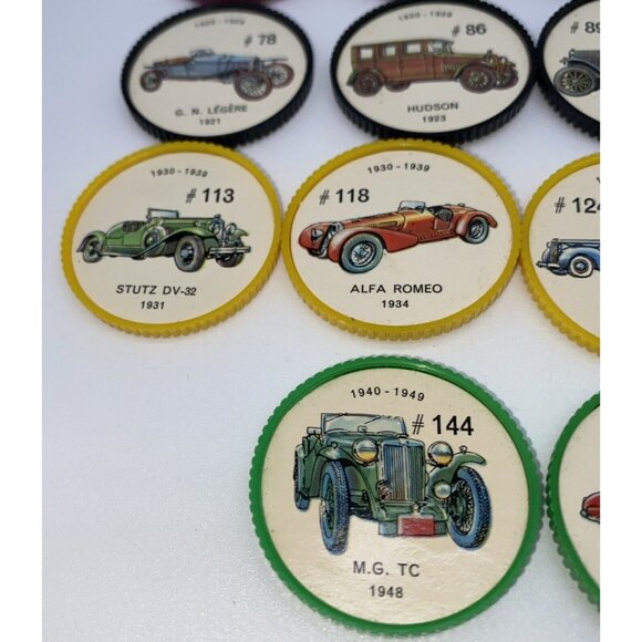 25 Vintage Jello Hostess Coins Automobile Antique Car Chips Picture Wheels - Picture 6 of 14